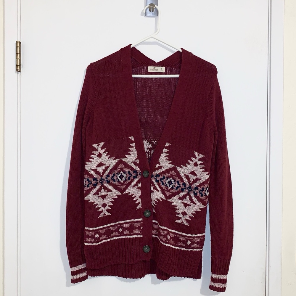 Hollister women’s patterned button up cardigan